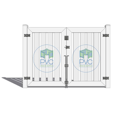 Boca Raton Fence Vinyl Semi Privacy Double Gate
