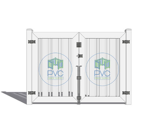 Delray Vinyl Fence Style Alternating Picket Semi Privacy Double Gate