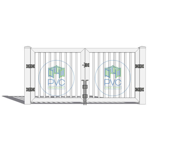 Hollywood Fence Style Closed Picket Pvc Double Gate